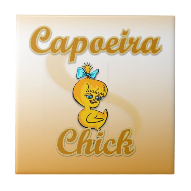 Capoeira Chick Fliese (Vorderseite)