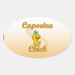 Capoeira Chick Ovaler Aufkleber