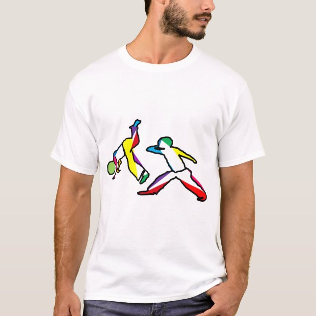 Capoeira jogo roda brazil Angola Regenbogen T-Shirt (Vorderseite)