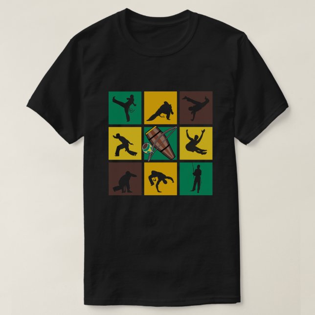 Capoeira Pop Art like Sports Players T-Shirt (Design vorne)