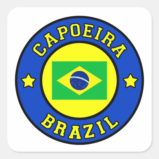 Capoeira Quadratischer Aufkleber (Vorderseite)