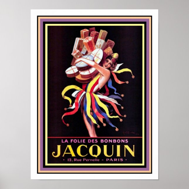 Cappiello Ad Poster für Jacquin Bonbons 12 x 16 (Vorne)