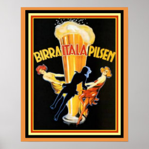 Cappiello Birra Itala Pilsen Plakat 16 x 20