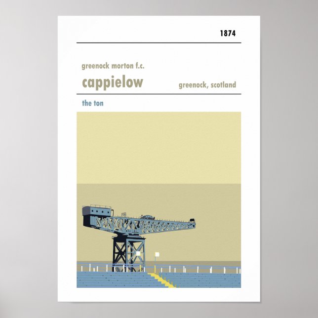 Cappielow, Greenock. Haynes manuelles Ausdrucken Poster (Vorne)
