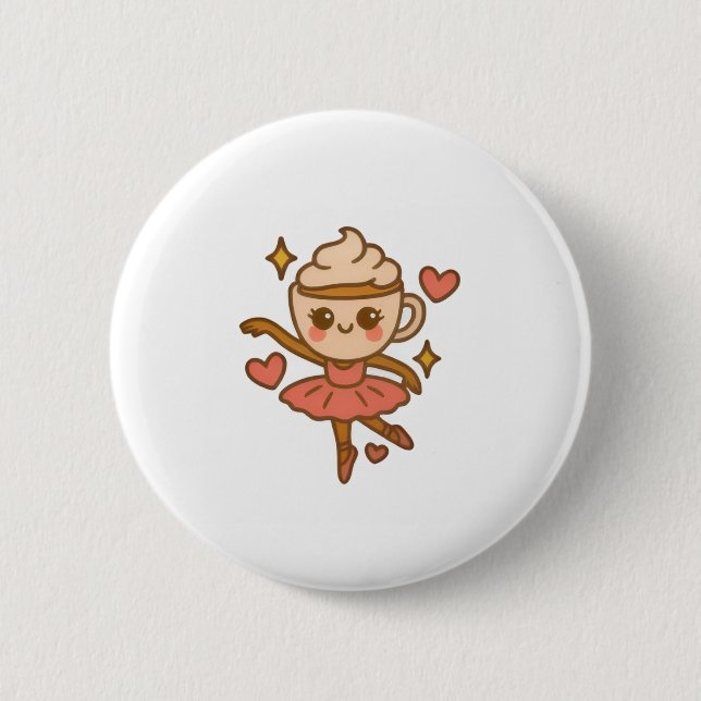 Cappuccina Ballerina Italian Ausweis Button (Vorderseite)
