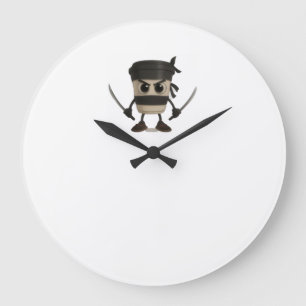 Cappuccino Assassino Funny Italian Große Wanduhr