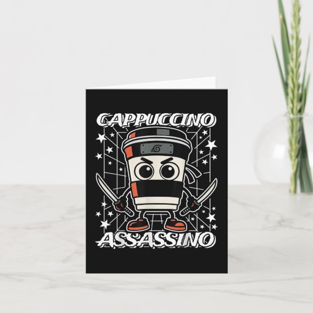 Cappuccino-assino Italienisch-Brainrot Kaffeesassa Karte (Vorderseite)