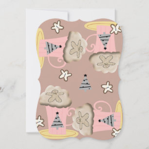 Cappuccino café de Noël Carte de voeux plat