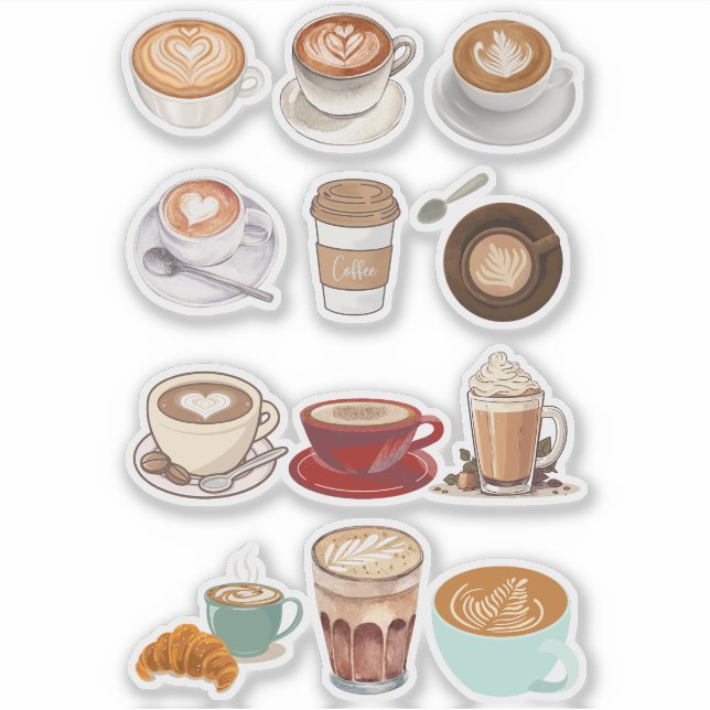 Cappuccino Collage Aufkleber (Vorderseite)