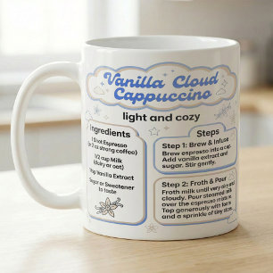 Cappuccino Cozy Rezeptführer mit Vanille Kaffeetasse