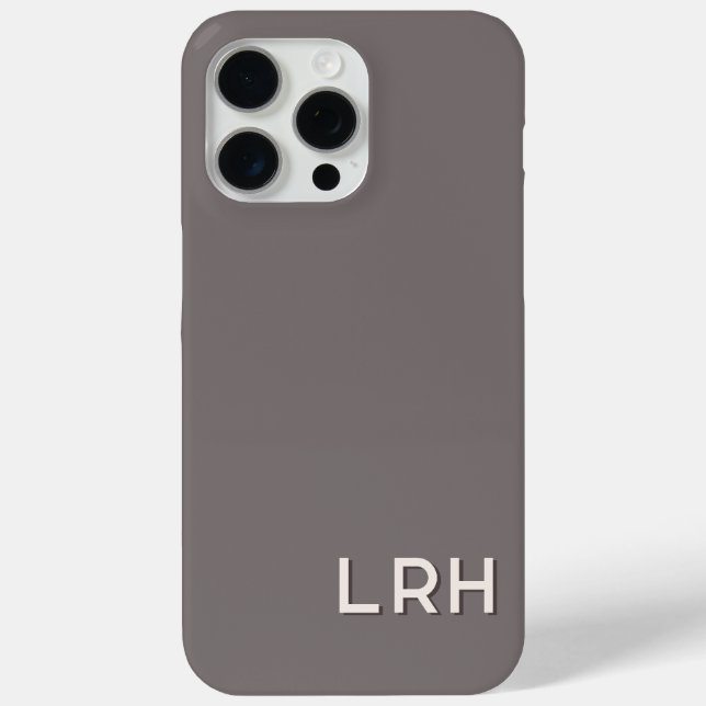 Cappuccino Cream Minimalist Monogram Case (Rückseite)