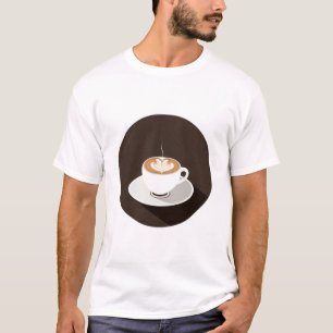 Cappuccino im schwarzen Kreis T-Shirt