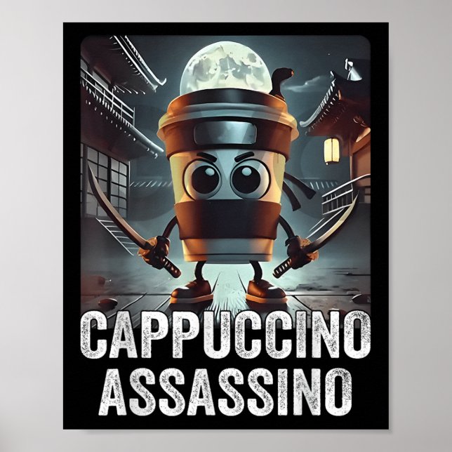 Cappuccino Ino, Italienisch Brainrot Meme, Espress Poster (Vorne)