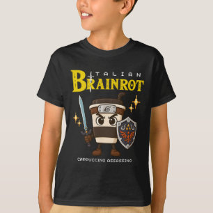 Cappuccino Ino italienischer Brainrot Retro-Gamer- T-Shirt