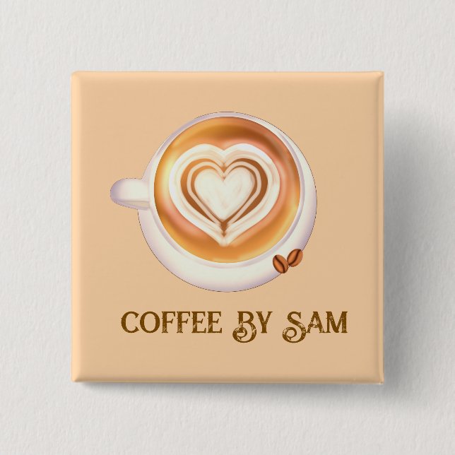 Cappuccino-Kaffee Button (Vorderseite)