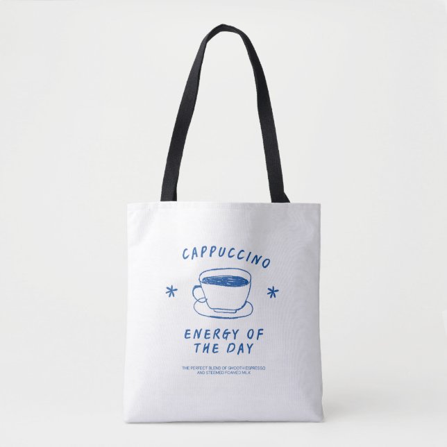 Cappuccino Kaffeebeutel| Funny Coffee Lover Gesche Tasche (Vorderseite)