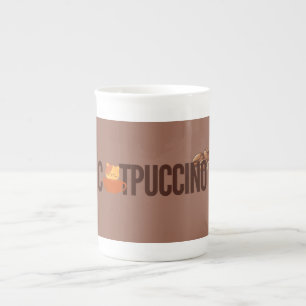 Cappuccino Kaffeebohnen Kunst Tasse. Prozellantasse