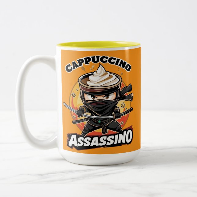 Cappuccino Monument Obelisk Zweifarbige Tasse (Links)