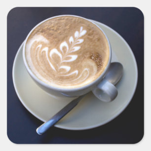Cappuccino Quadratischer Aufkleber