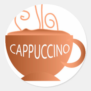 Cappuccino Runder Aufkleber