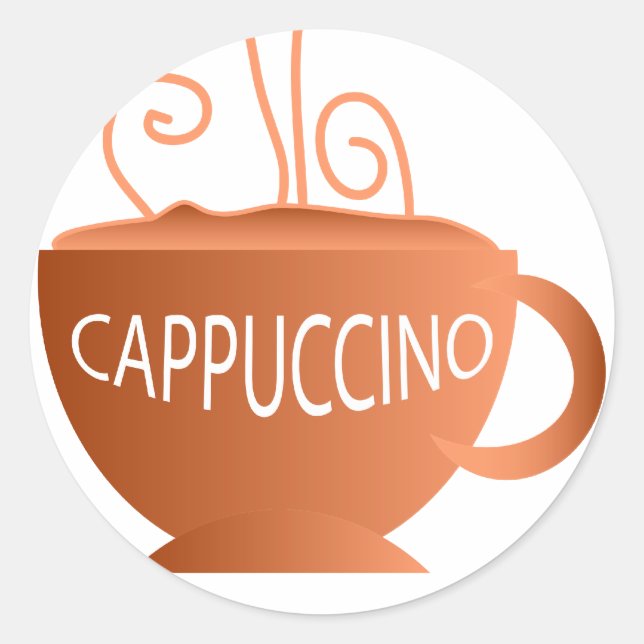 Cappuccino Runder Aufkleber (Vorderseite)