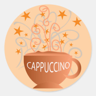 Cappuccino Runder Aufkleber