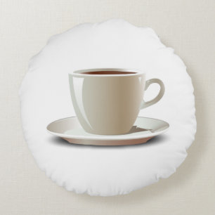 Cappuccino Tasse Rundes Kissen