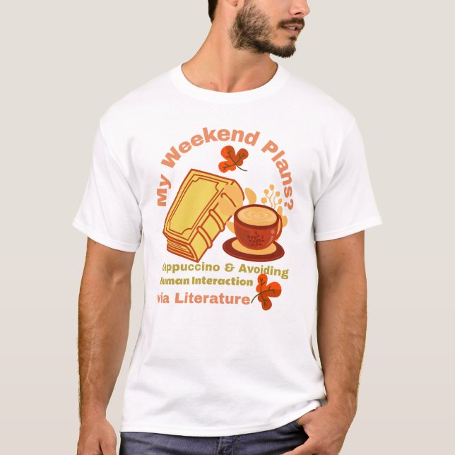 Cappuccino und Buch T-Shirt (Vorderseite)