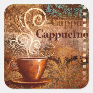 Cappucino Quadratischer Aufkleber