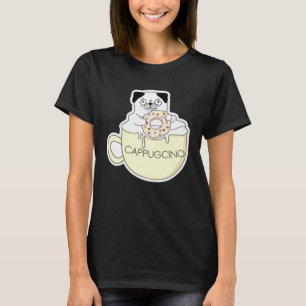CappugCino Süßer Mops mit einem Keks in einem Capp T-Shirt