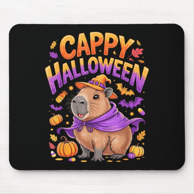 Cappy Halloween Capybara Hexe  Mousepad (Vorne)