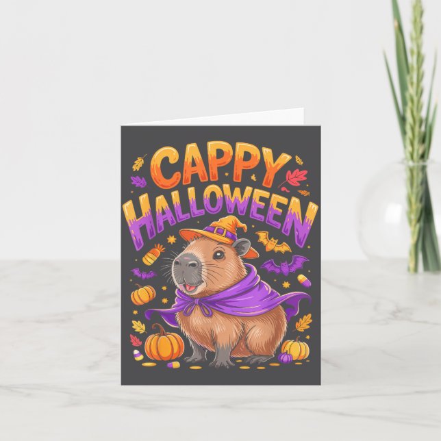 Cappy Halloween Capybara Witch  Karte (Vorderseite)