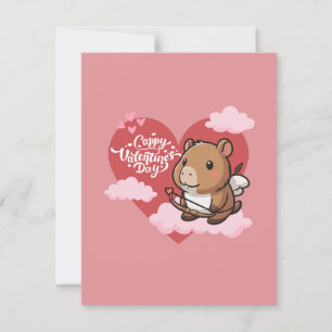Cappy Valentine   Carte Cute Capybara Cupid