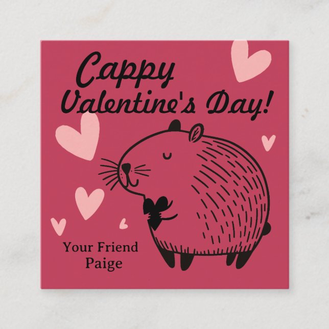Cappy Valentine's Day | Capybara Valentine  Begleitkarte (Vorderseite)