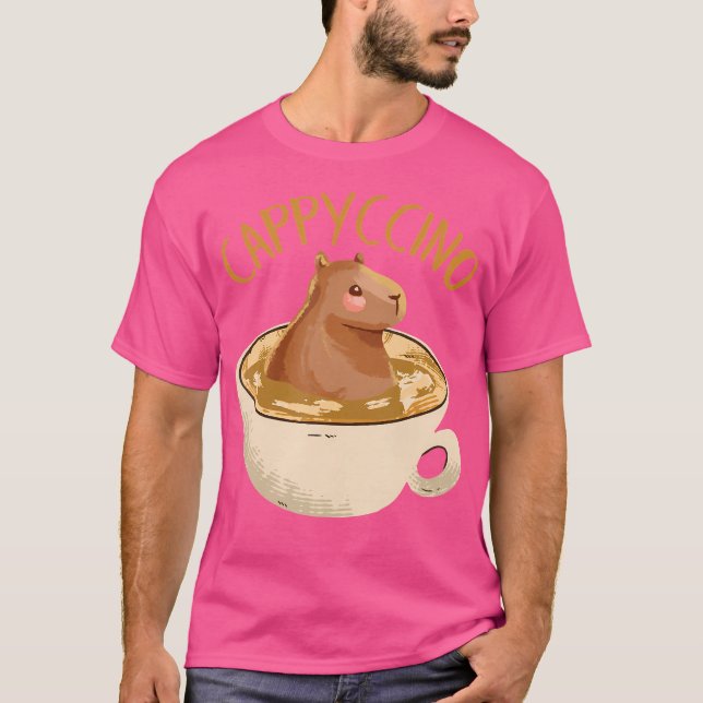 Cappyccino Capybara Kaffee T-Shirt (Vorderseite)