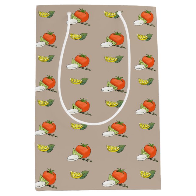Caprese Italian Appetizer Koch Feinschmecker Bride Mittlere Geschenktüte (Vorderseite)