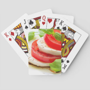 Caprese Salad. Tomaten- und Mozzarella-Scheiben Spielkarten
