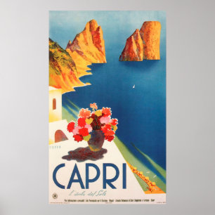 Capri, affiche Vintage voyage italienne