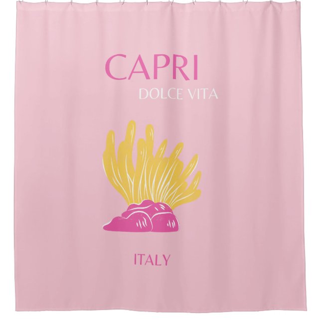 CAPRI, Capri Art Travel, Preppy, Preppy Room, Pink Duschvorhang (Vorderseite)