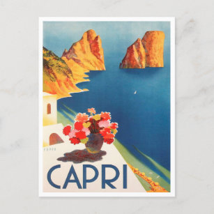 Capri, carte postale Vintage voyage italie