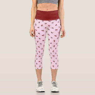 Capri Cerises Haut Taille Capris Leggings