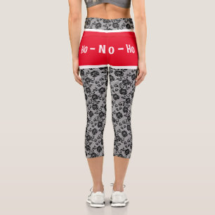 Capri Christmas Père Noël Leggings Faux Rose Lace Fishne