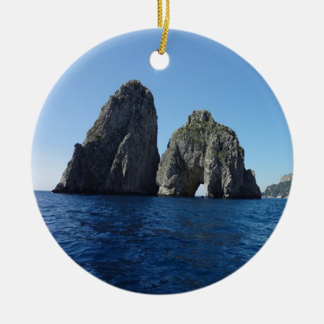 Capri Faraglion schaukelt Italien Keramik Ornament (Vorne)