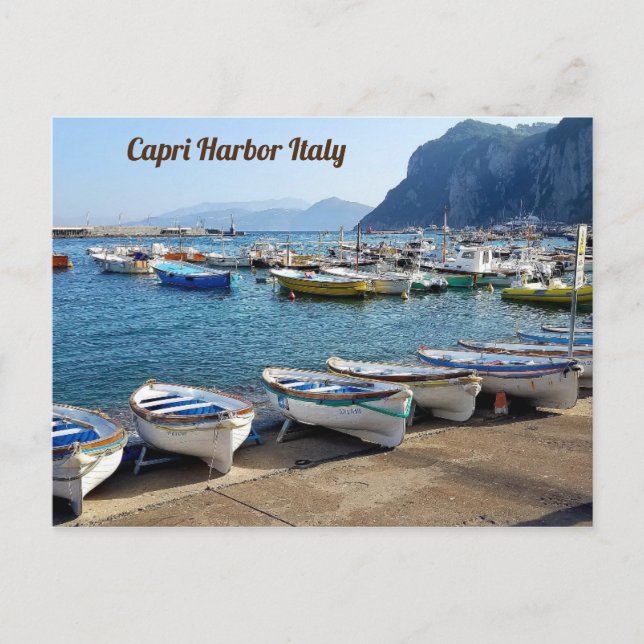 Capri Harbour Italien Postkarte (Vorderseite)