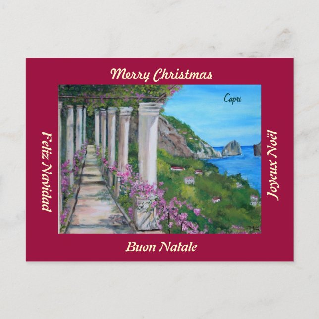Capri, Italie Joyeuse carte postale de Noël (Devant)