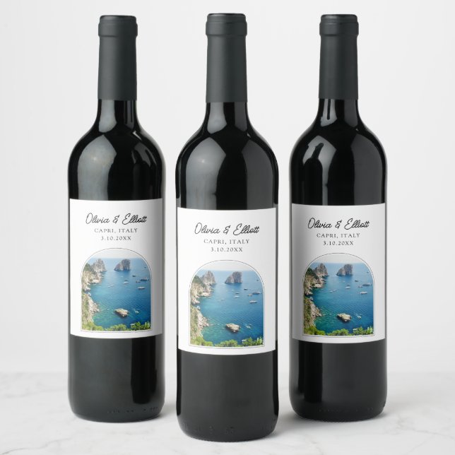 Capri Italie Mariage Étiquette de vin (Bouteilles)
