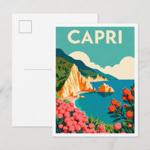 Capri Italien Kunst vintage Reise Postkarte