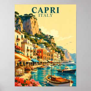 Capri Italien Marina Grande Hafen Souvenir Poster