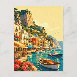 Capri Italien Marina Grande Hafen Souvenir Postkarte