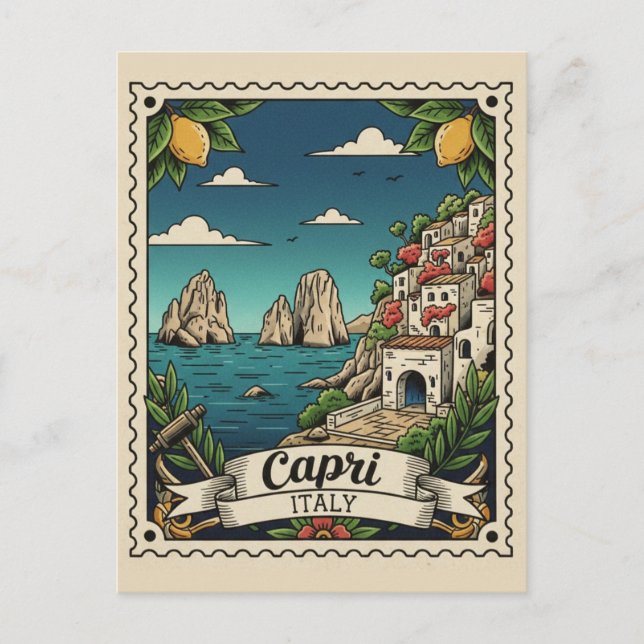 Capri Italien Reise Postkarte (Vorderseite)